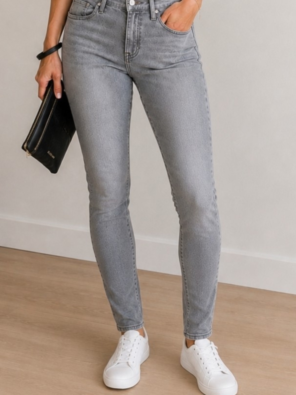 Athleta Sculptek Skinny Jeans Gray Wash Performance Stretch Women's Size 6